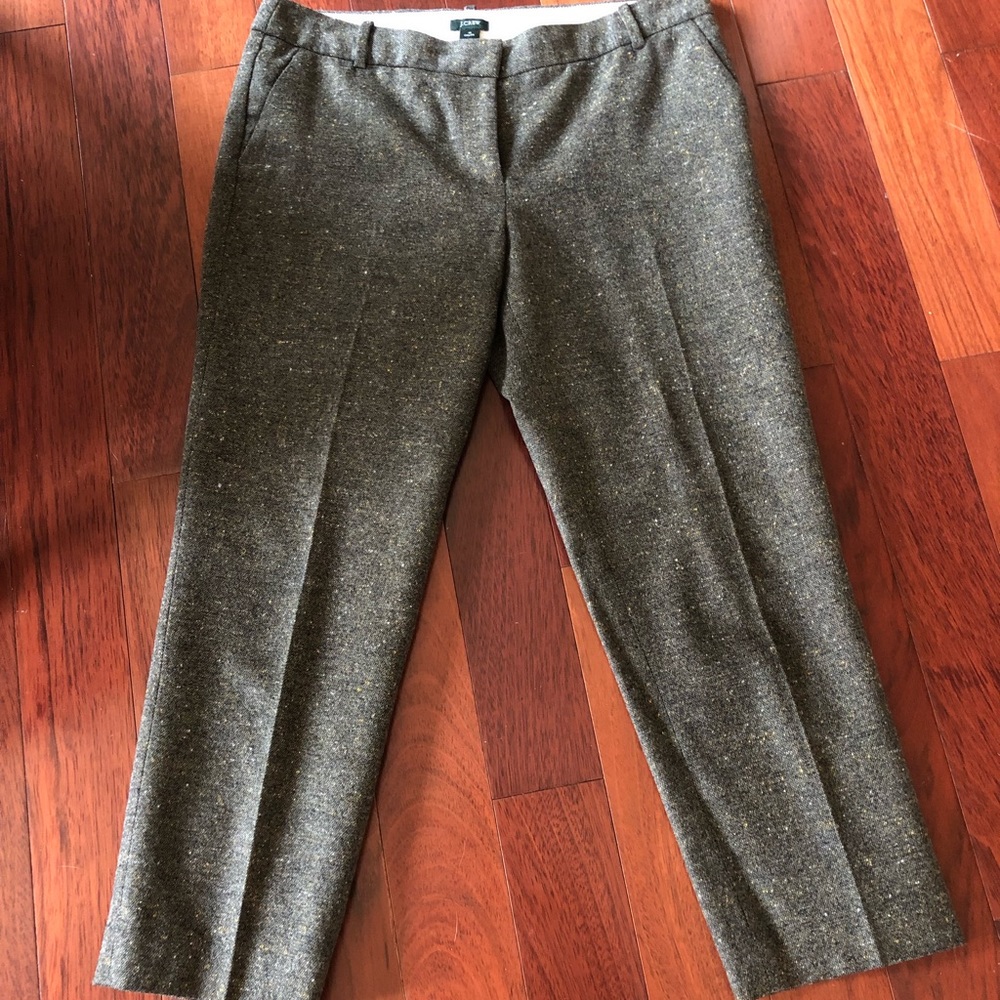 J Crew women’s skimmer tweed wool cropped pant.